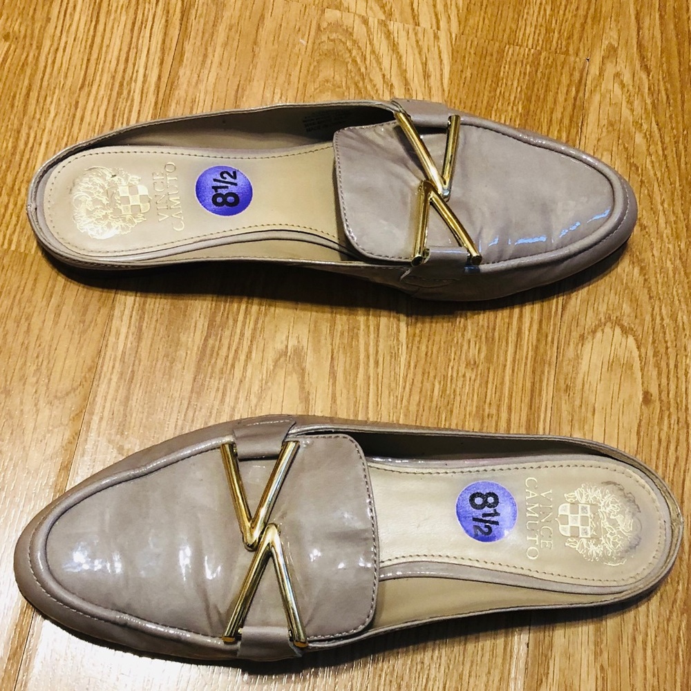 Vince Camuto patent leather mules / slip-ons